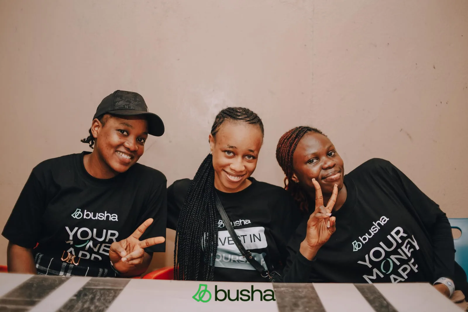 Busha community members sharing a moment