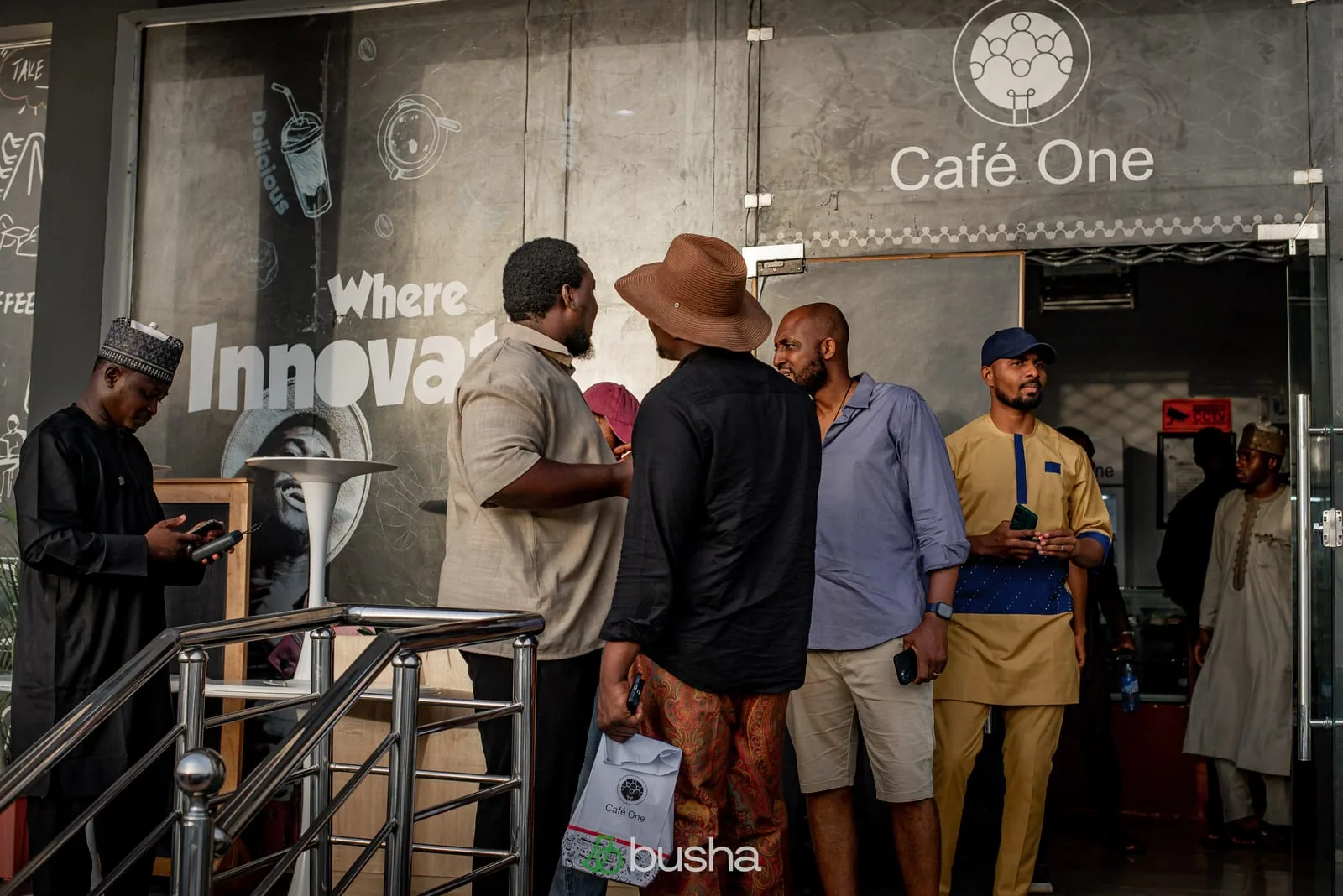 Ambassadors connecting at a Busha event