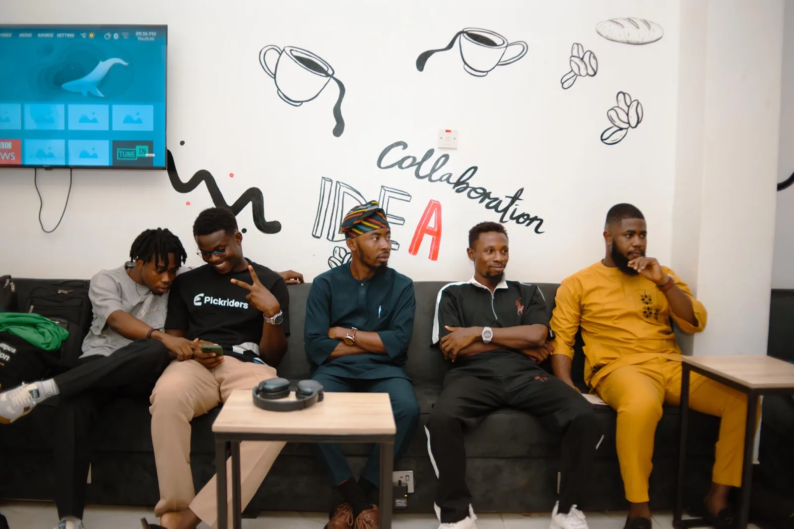Ambassadors listening at a campus event